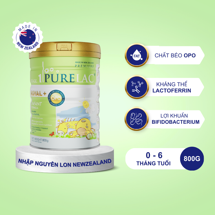 Sữa bột PureLac số 1 800g nhập khẩu New Zealand