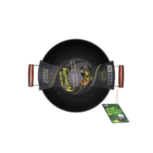 Chảo Saute Pan steel deep piety nitriding green Cook GCW01 available on all kinds of kitchen