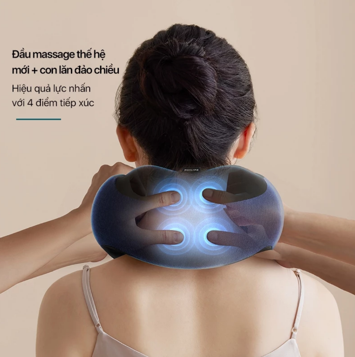 Máy Massage Cổ Vai Gáy PHILIPS PPM3502 - Mô phỏng massage như các đầu ngón tay - Hàng chính hãng