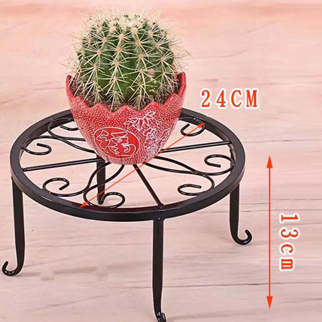 2xMetal Plant Stand Flower Pot Holder Iron Type Pot Vase Holder Shelf Bronze