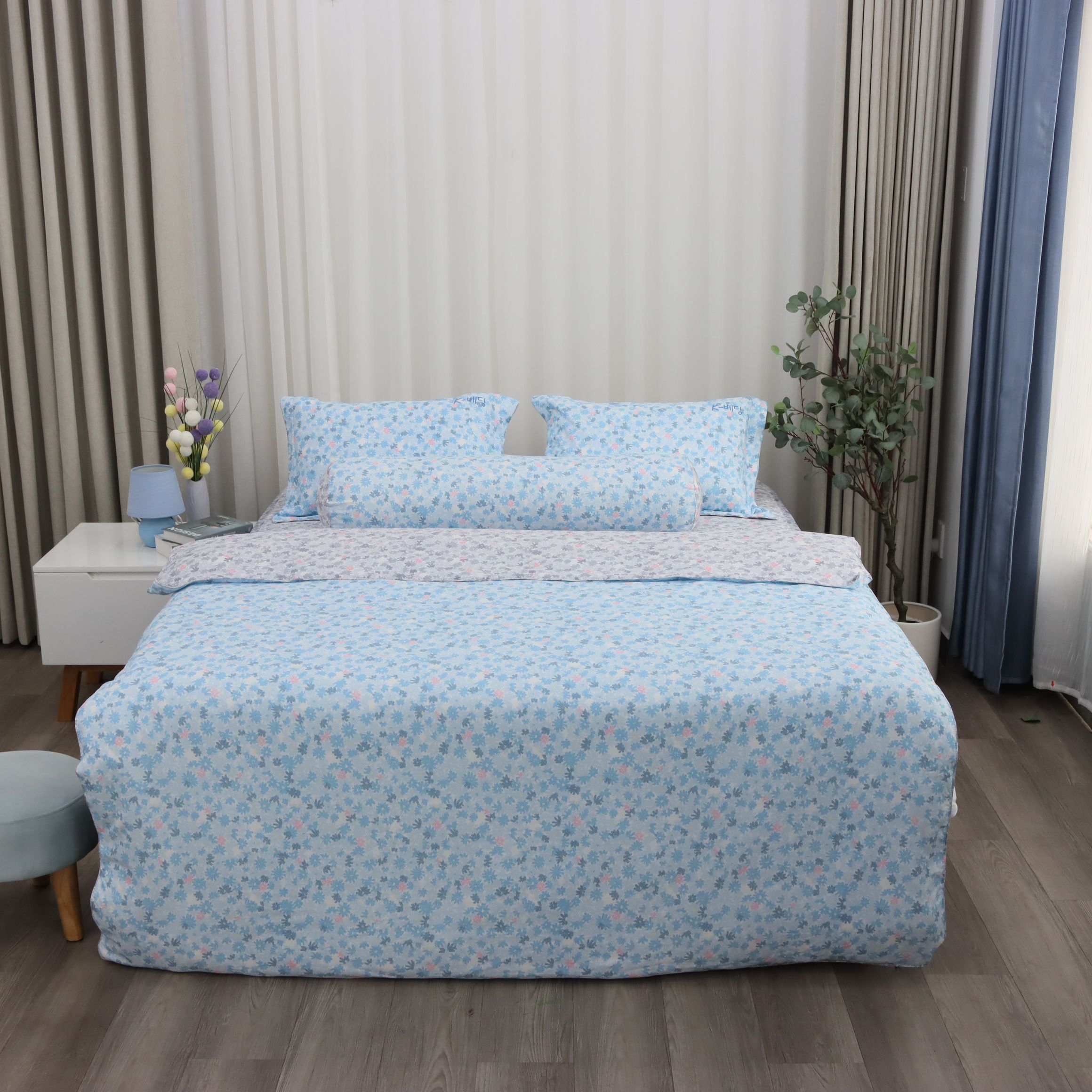 Bộ ga giường K-Bedding KMTP301 chất liệu Microtencel mềm mịn, thoáng mát (KHÔNG BAO GỒM CHĂN)