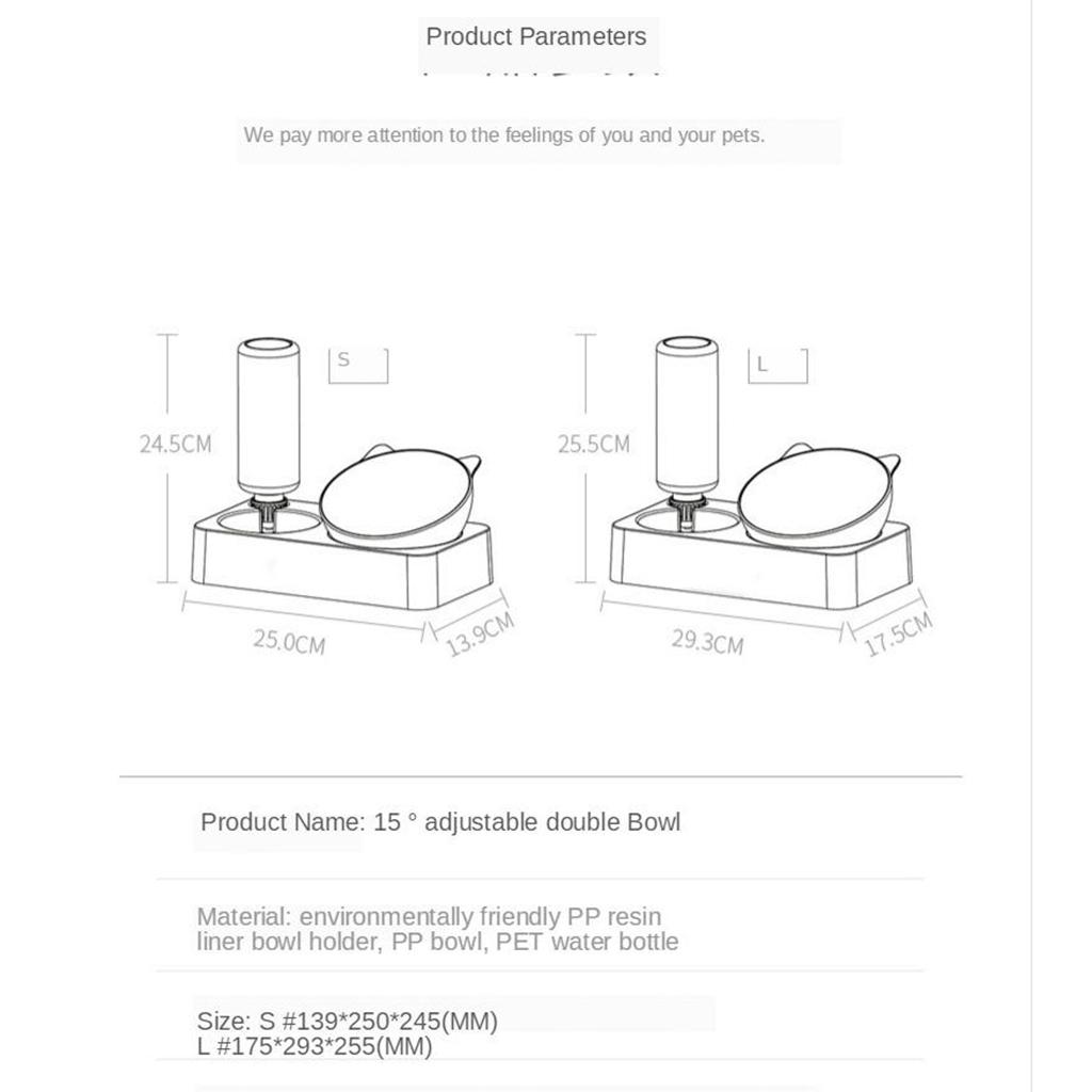 Cat Dog Feeder 2 In 1 Automatic Water Bowl And Food Bowl Double Pet Bowls - Spine Protective Food Bowl & Automatic Water Dispenser