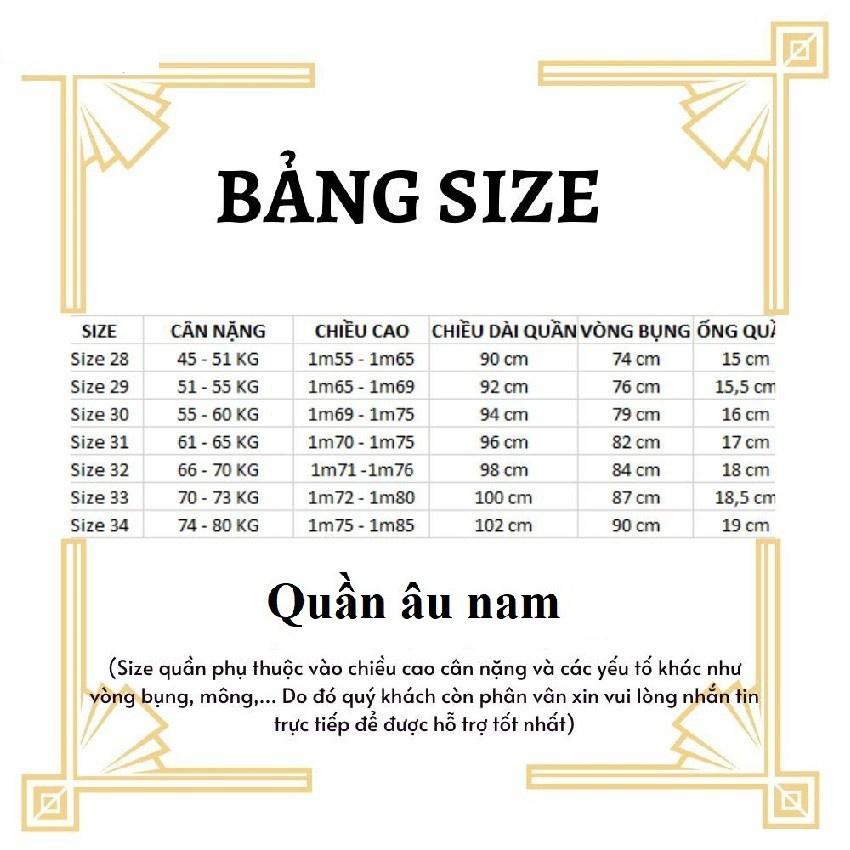 Quần âu nam đẹp LUZADO, quần tây âu nam công sở cao cấp vải tuyết mưa co giãn 4 chiều dáng ôm body chống nhăn hàn quốc