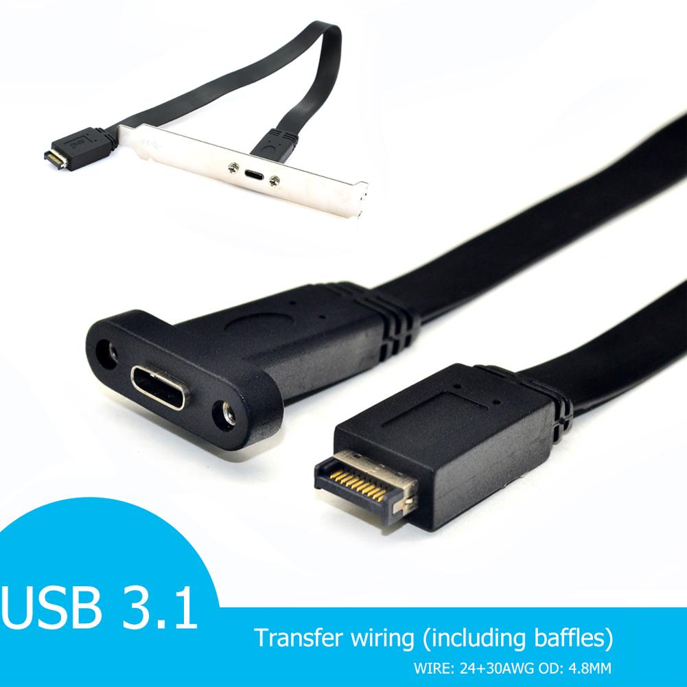 USB 3.1 Mặt Trước Đầu Loại E Nam Sang USB-C Loại C Cáp Mở Rộng 30Cm Bo Mạch Chủ Máy Tính dây Kết Nối Dòng Dây