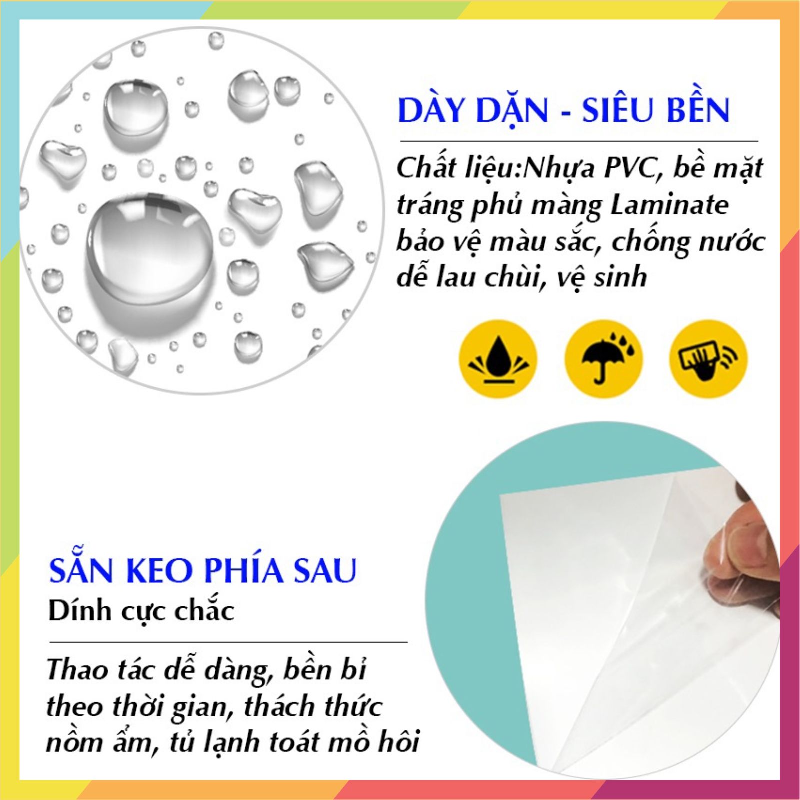 Miếng dán tủ lạnh ngang, in hình hoa quả biển, kích thước 0.9m x 1.5m / miếng