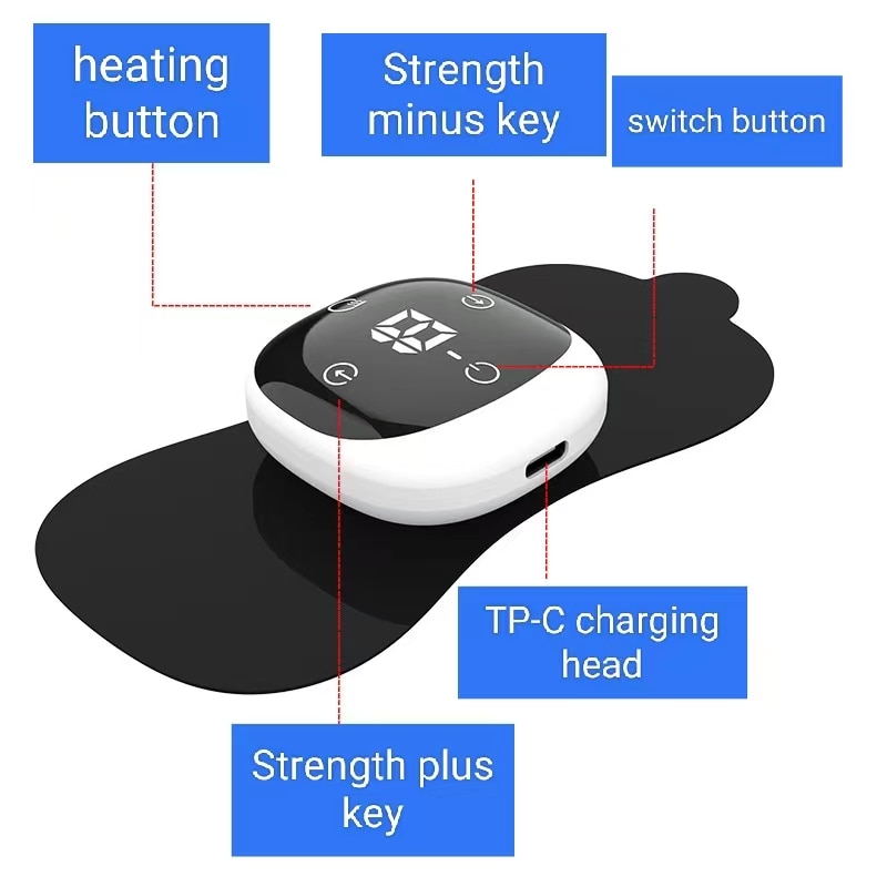 Máy Mát Xa Xung Tần Số Thấp Heating Vibration Neck EMS Massager