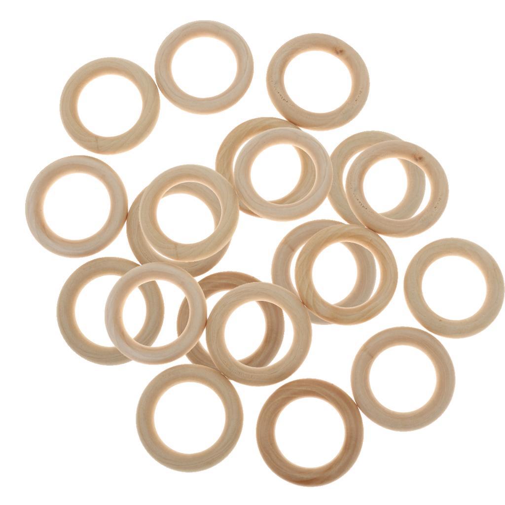 20 pieces lot 5.5cm Wood Ring Blank Loop Material DIY Painting Accessories