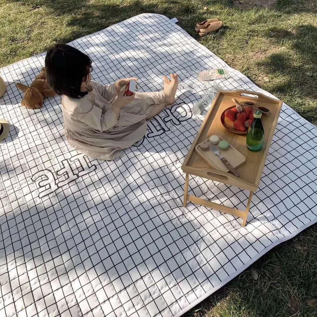 Thảm picnic thảm dã ngoại du lịch, đi biển vải chần bông cao cấp có đệm chống ẩm