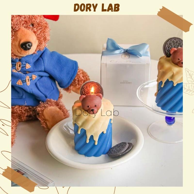 Nến Thơm Trụ Xoắn Phủ Kem Mix Gấu Con HandMade - Dory Lab