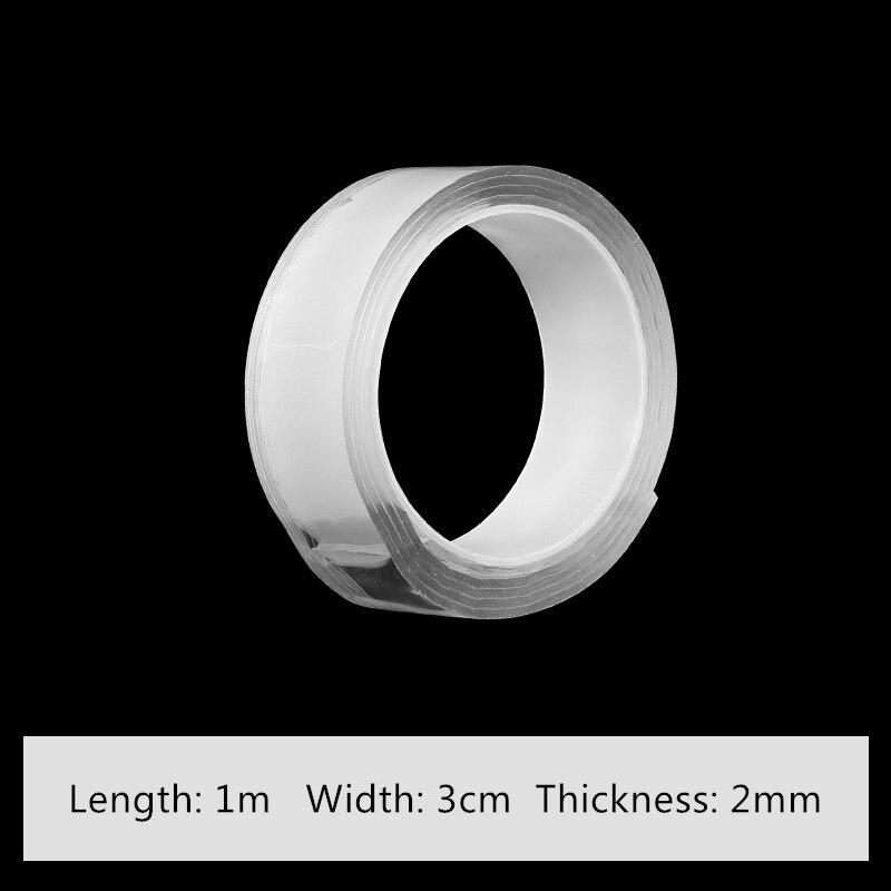 2020 Transparent Velcro Nano Tape Washable and Reusable Double-sided Adhesive Adhesive Universal Hook Tape for Furniture