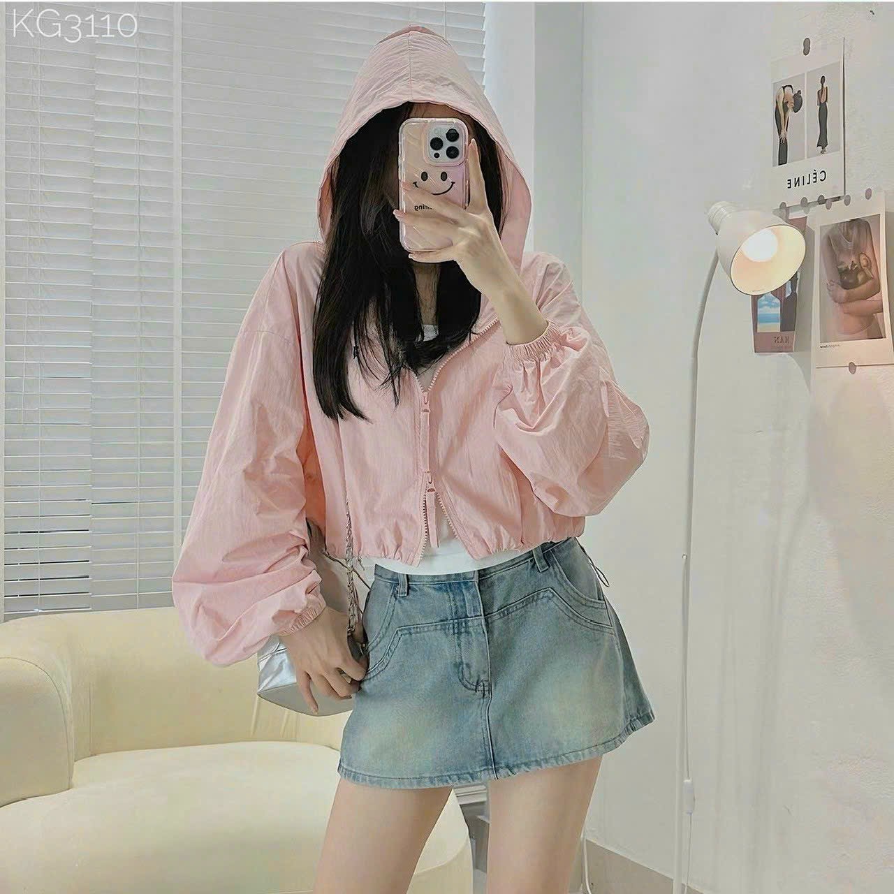 Áo khoác dù THÊU LOGO Nam Nữ form lửng unisex dù trượt nước 1 lớp ulzzang Siêu chất