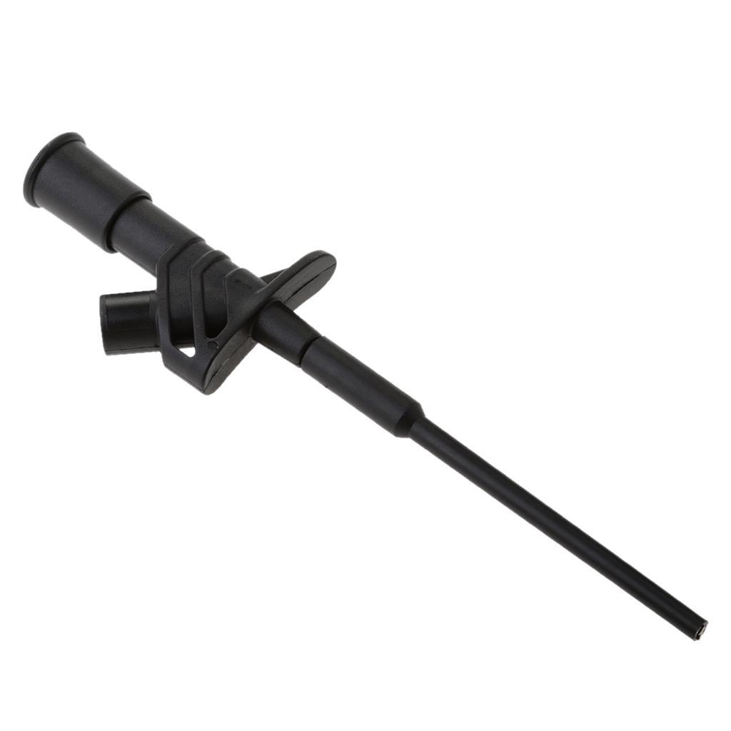 2X Insulated Quick Test Hook Clip High Voltage Flexible Testing Probe black