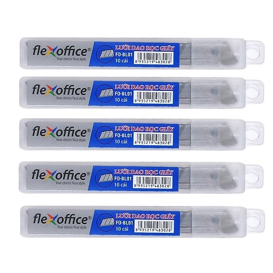 Bộ  5 Lưỡi dao rọc giấy Flexoffice FO-BL01