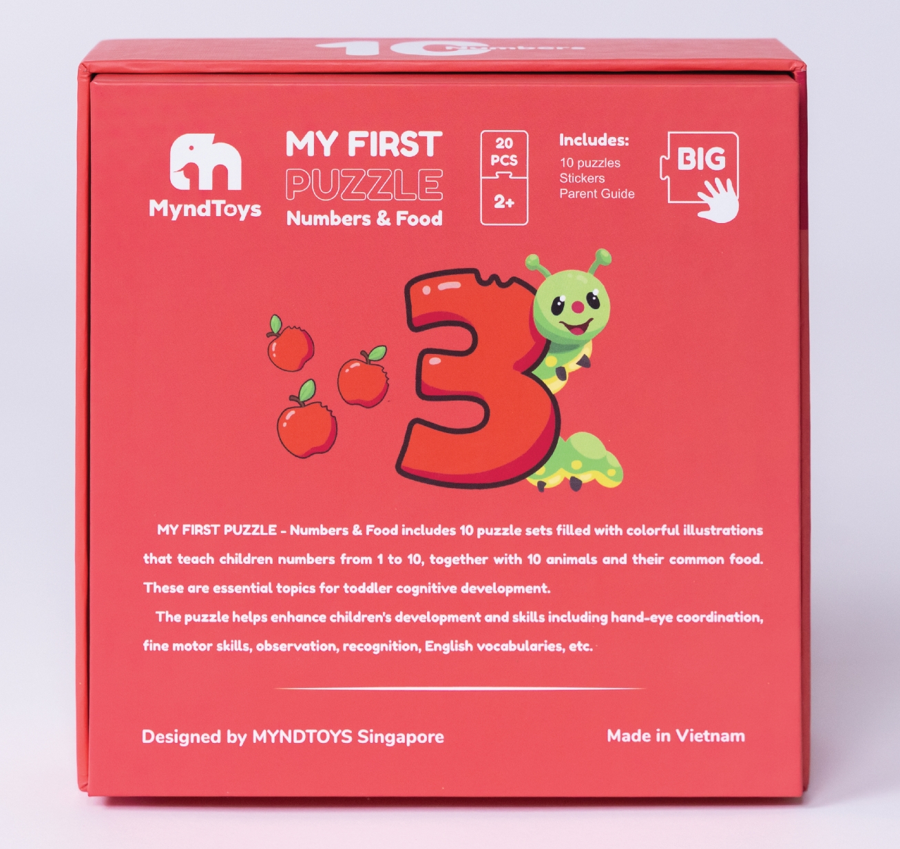 Đồ chơi Giáo dục MyndToys Ghép hình thông minh My First Puzzle – Numbers &amp; Food cho bé từ 2 tuổi