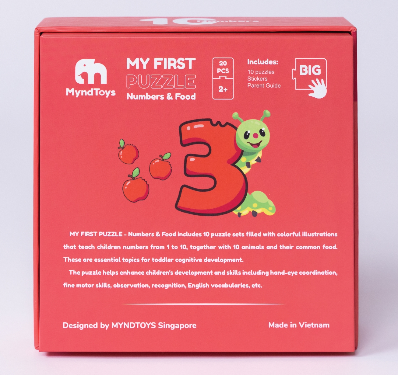 Đồ chơi Giáo dục MyndToys Ghép hình thông minh My First Puzzle – Numbers & Food cho bé từ 2 tuổi
