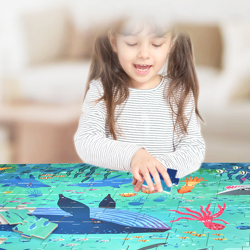 Bộ xếp hình 104 mảnh mẫu Vali mới nhất Khám Phá Đại Dương chính hãng Mideer WONDERFUL OCEAN Puzzle