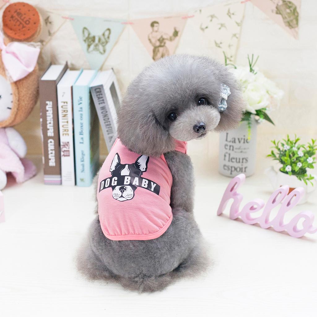Cute Pattern Pet Puppy Dog Cat Pet Clothes Dress Vest T Shirt Red L