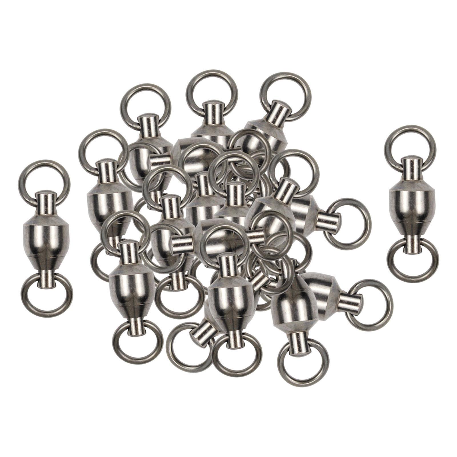 20x Fishing Swivels, Ball Bearing Swivels, Small Reusable High Strength for Freshwater Saltwater Barrel Swivels, Gray
