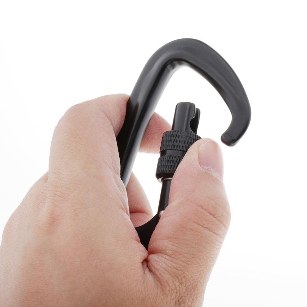 Carabiner Hooks Hammock Locking 7075 Aluminum D Clips with Screw Gate Hammock Locking for Outdoor Camping Hiking Traveling