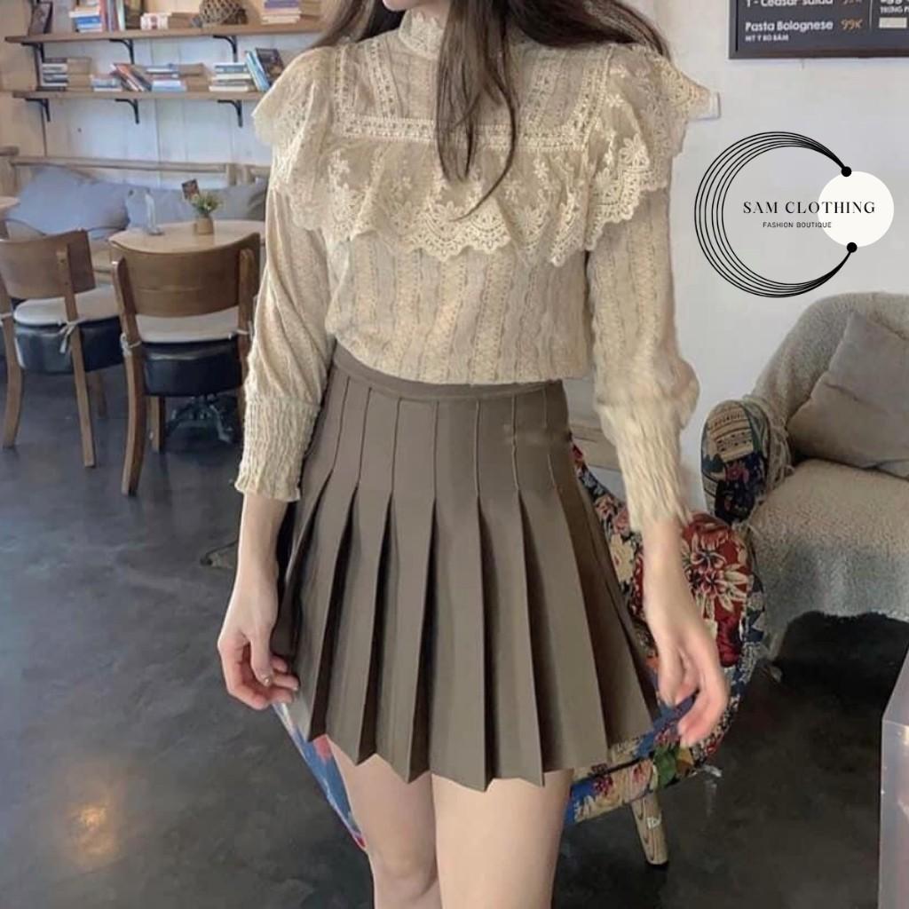 Chân váy ngắn, chân váy tenins xoè xếp ly-Sam clothing