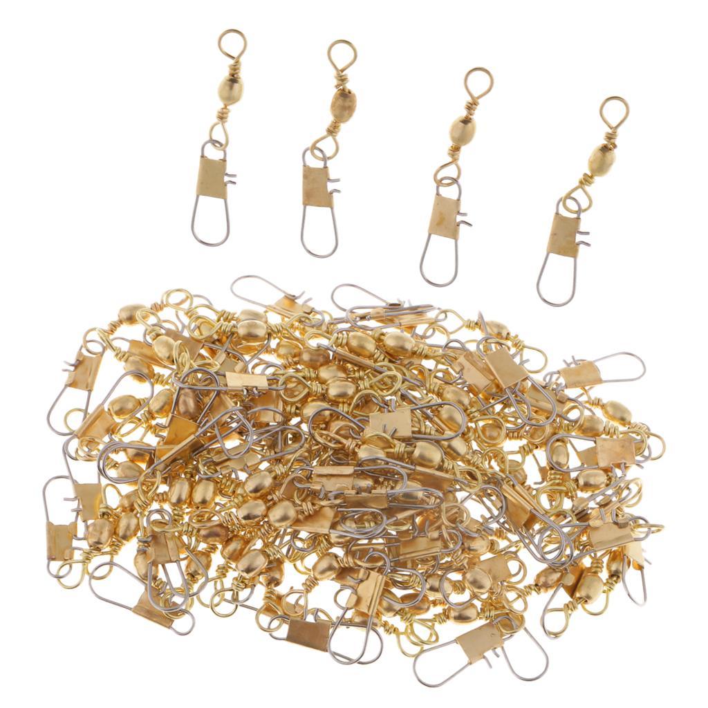 100pcs Interlock Snap Fishing Rolling Swivel Ball Bearing Solid Rings 10kg-25kg