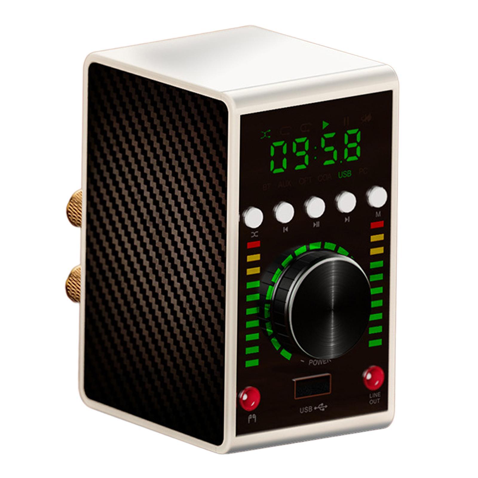 Bluetooth Audio Power Amplifier 2x HiFi Stereo Amplifier for Desktop White