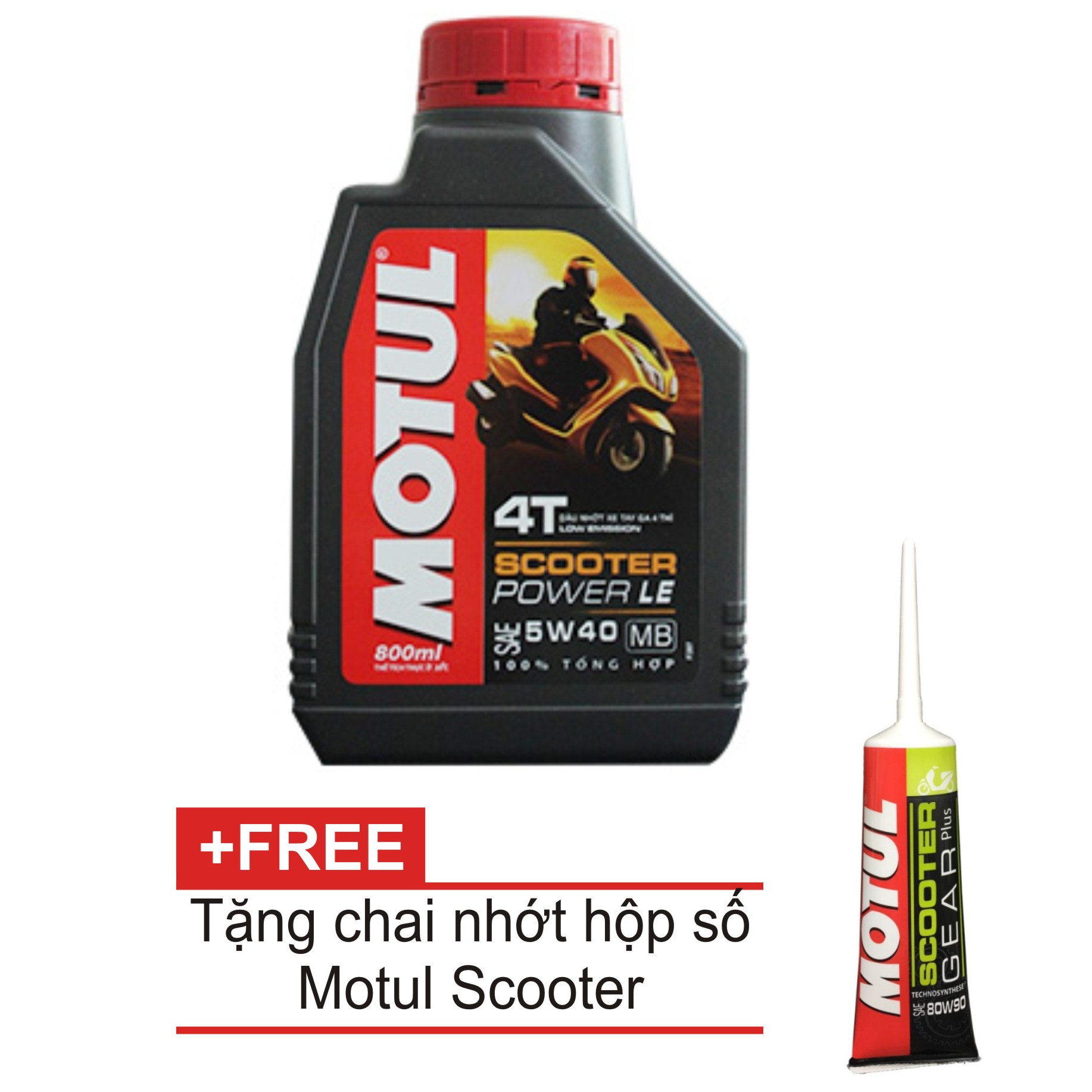 [Mẫu Mới] Nhớt cao cấp cho xe tay ga đời mới Motul Scooter Power LE 5W40 800ml tặng nhớt hộp số Motul Gear 80W90 120ml