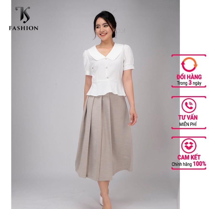 Áo kiểu sơ mi nữ cộc tay, áo kiểu peplum TK FASHION SMKA39