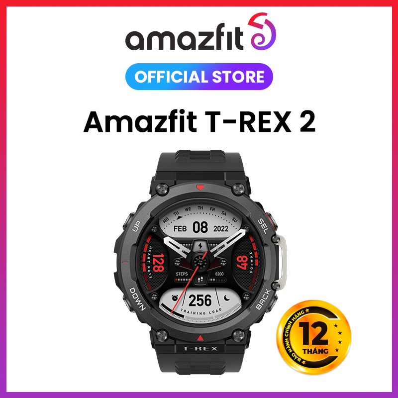 Amazfit T-Rex 2 - Đồng hồ thông minh | GPS | Pin đến 24 ngày | Chống nước 100M - Hàng Chính Hãng