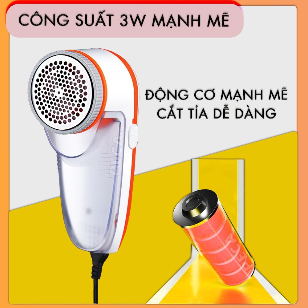 Máy cắt lông xù không dây Kemei KM-241 dùng cắt lông xù vải, quần áo, thảm ga giường,... sạc nhanh tiện lợi