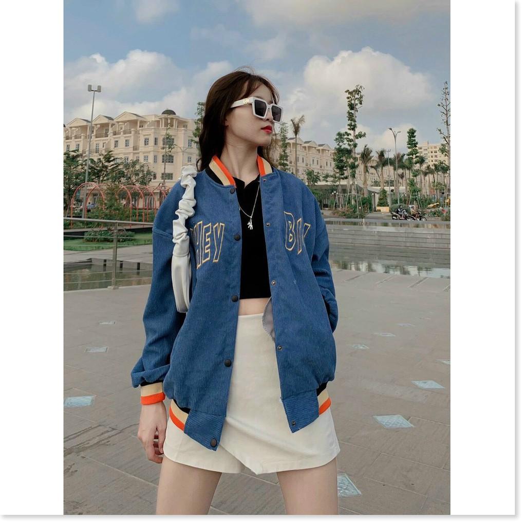 ÁO KHOÁC BOMBER , ÁO KHOÁC NHUNG BOMBER NỮ CỰC ĐẸP SIÊU XINH PHONG CÁCH HÀN QUỐC KEN BLOCK