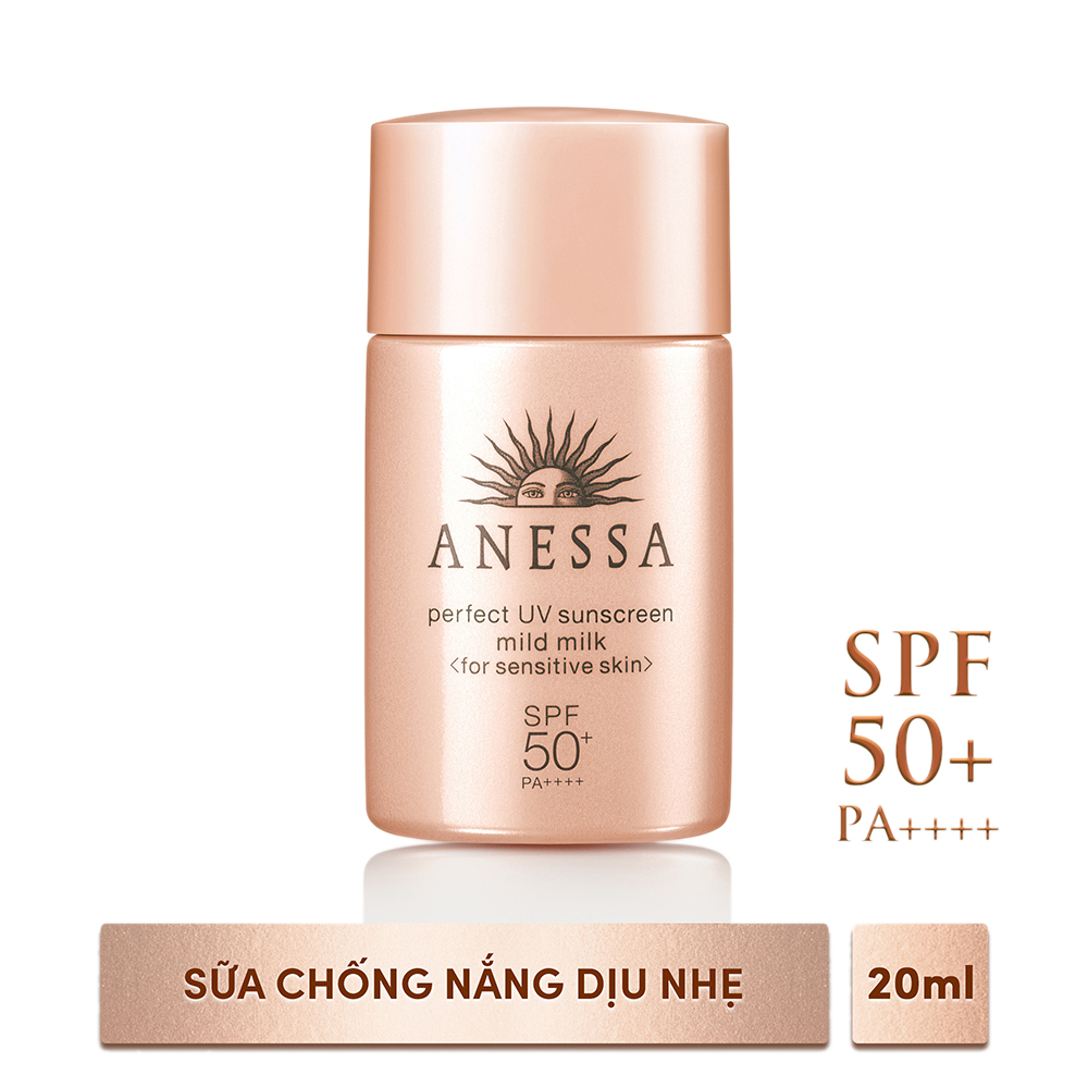 Couple Chống Nắng Mùa Yêu (Cho Da Nhạy Cảm) Anessa Perfect Uv Sunscreen Mild Milk (60ml) Và 20 (ml)