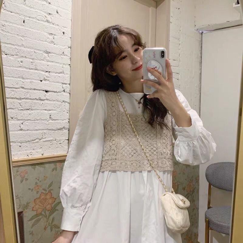 Áo 2 dây croptop lưới đi biển, mix váy áo