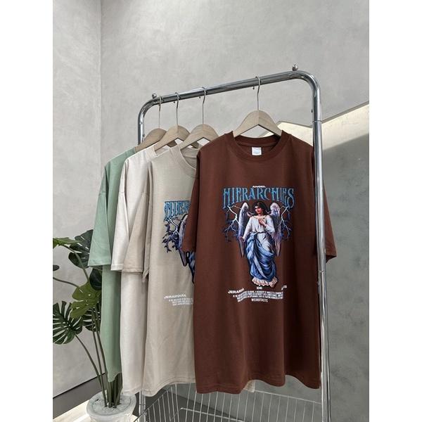 Áo thun nam, áo cotton in nhiệt cao cấp thiên thần chữ xanh