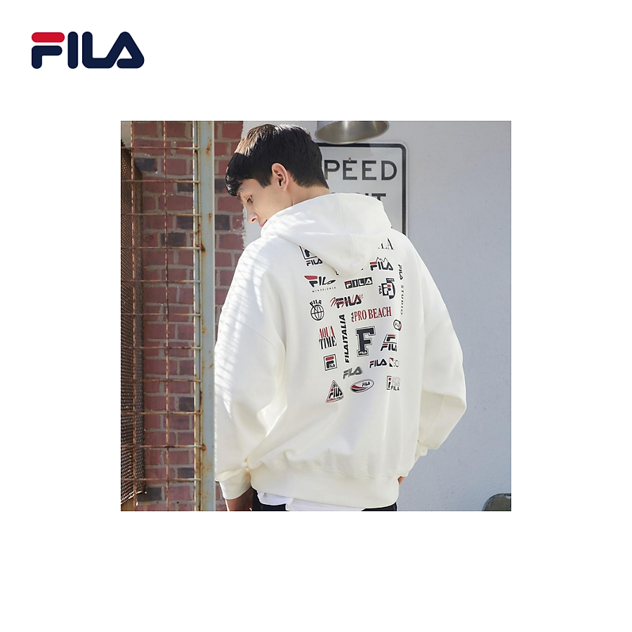 Áo hoodie tay dài có nón unisex Fila Logo Layered - New Beginning Collection - FS2POD1111X