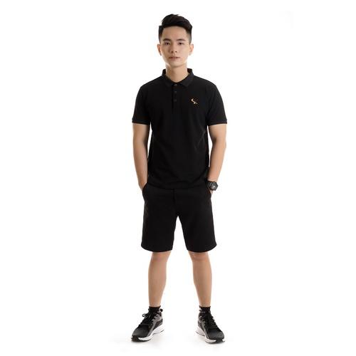 Áo polo nam in logo King Luxury bo gân cotton cá sấu cổ bẻ tay ngắn PL09