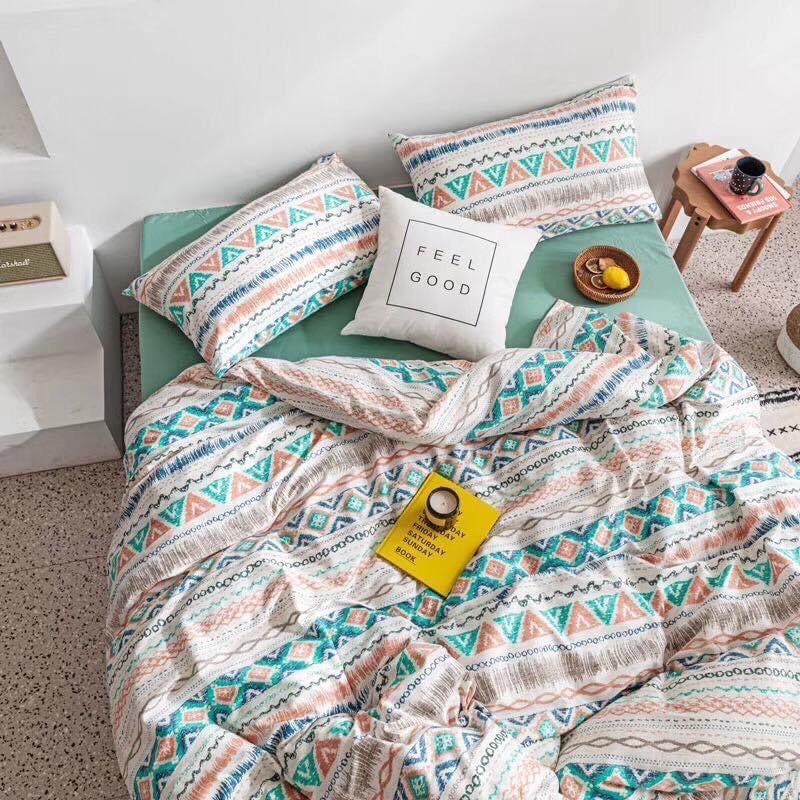 Bộ chăn ga Cotton Organic siêu mềm mịn Họa thiết Thổ Cẩm - Hàng nhập khẩu, 100% Cotton