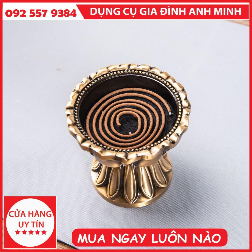Lò Đồng Sen Thiền, Lư Hương Đồng Nguyên Chất, Lư Hương Gỗ Đàn Hương Cổ Gia Dụng, Đồ Trang Trí Lư Hương