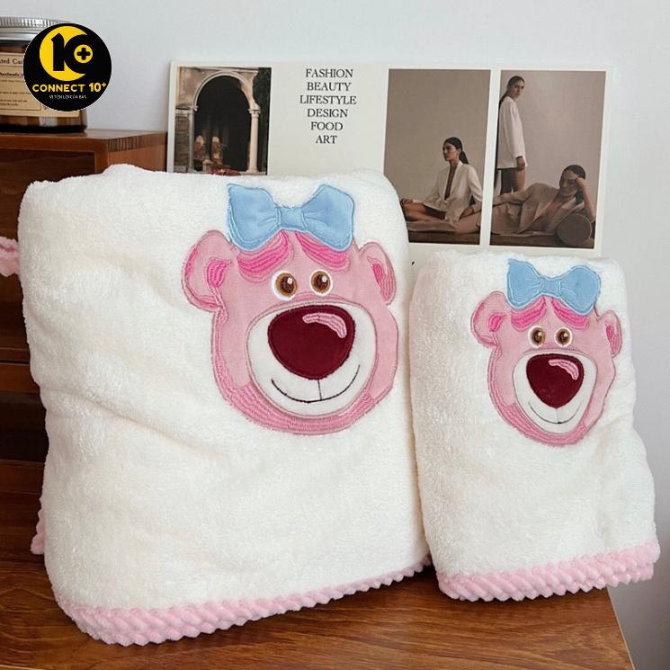 Set khăn tắm gấu dâu LOTSO siêu đáng yêu