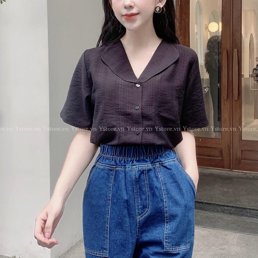 Sơ Mi Nữ Tay Ngắn Cổ Lá Sen - Cao Cấp - Đi Làm - Đi Chơi