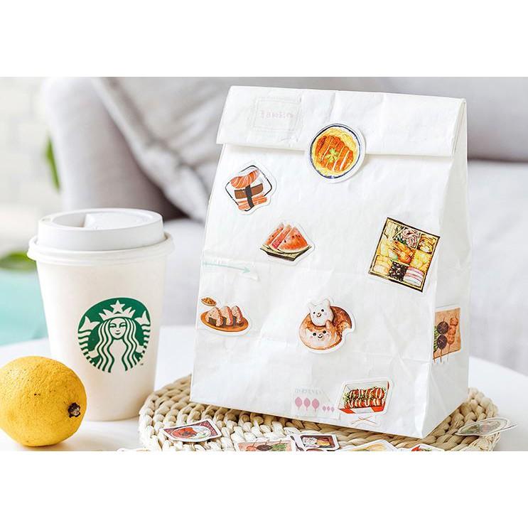 Bộ 46 Sticker Món Ăn Hàn Quốc dán trang trí E27