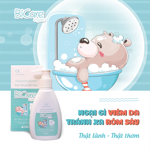 Nước Tắm Gội thảo dược Thảo Dược BICARE ORGANIC cho trẻ sơ sinh