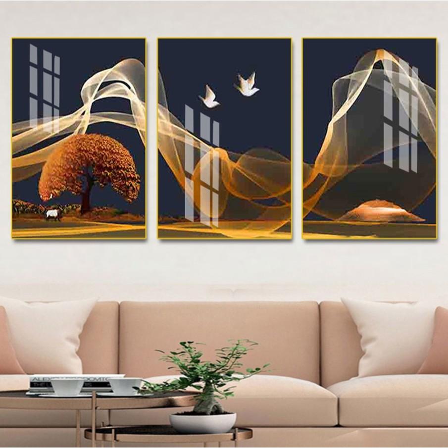 Bộ 3 Tranh treo tường Pha lê tráng gương cao cấp - mã TADC4