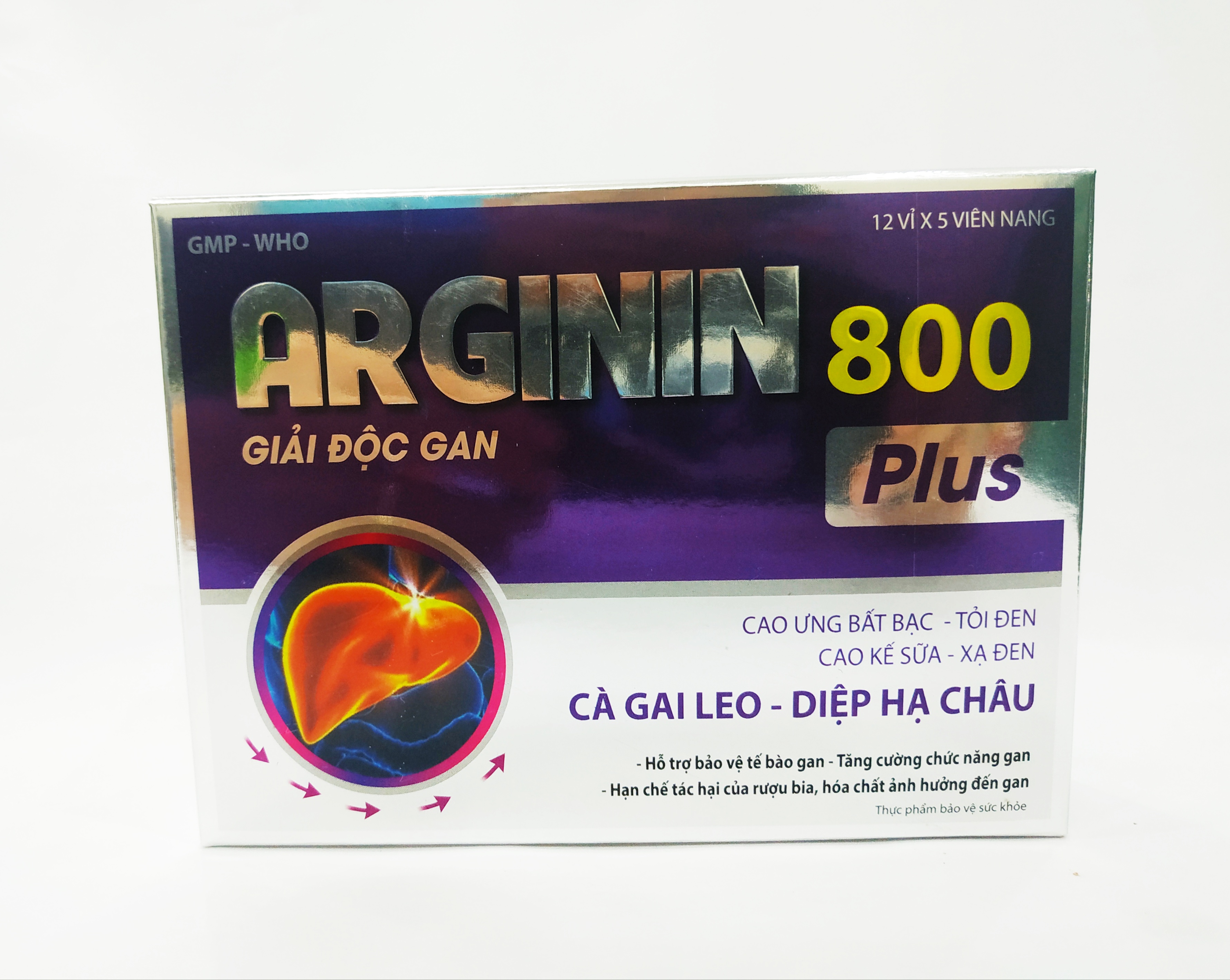 VIÊN UỐNG BỔ GAN ARGININ 800 PLUS – GIẢI ĐỘC GAN – BẢO VỆ TẾ BÀO GAN – TĂNG CƯỜNG CHỨC NĂNG GAN - ỨC CHẾ SỰ PHÁT TRIỂN CỦA VIRUT VIÊM GAN B, C – HỘP 60 VIÊN