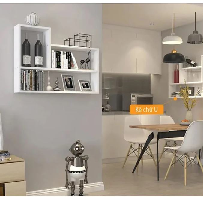 Kệ Để Sách Treo Tường Hiện Đại Tundo CTKT181 KT 62cm x 80cm x 15cm