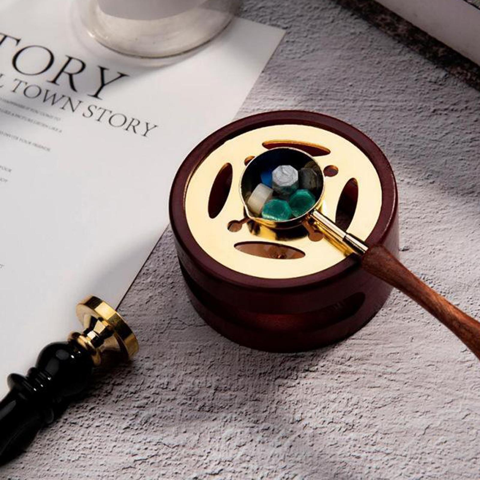 Wax Seal Kit Vintage Style Sealing Wax Furnace Stove Wood Wax Seal Warmer Wax Seal Melting Furnace Tool Decorative Craft Gifts