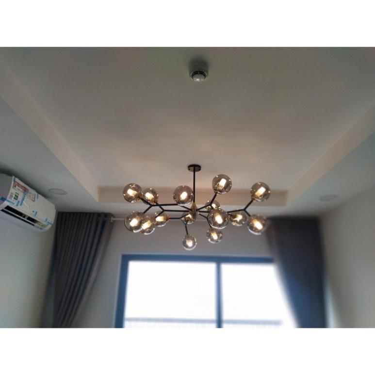 Đèn thả decor tô điểm phòng tiếp đón khách 15 bóng chao khói,đèn thả trang trí DT