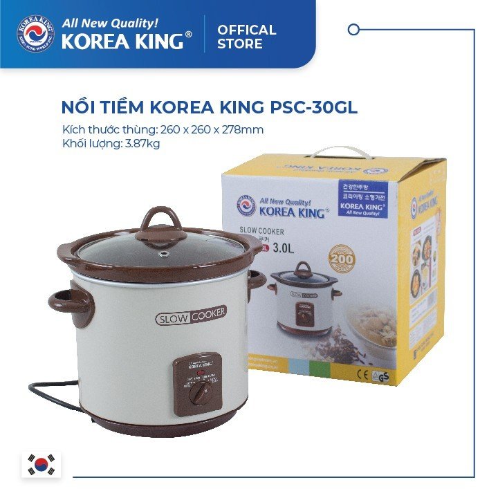 Nồi tiềm Korea King PSC-30GL (220 V/50Hz, 200 W, 3.0L ) - Hàng chính hãng