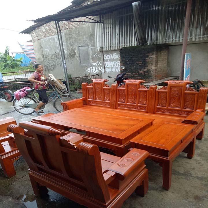 Bộ bàn ghế âu á thư gỗ gõ đỏ