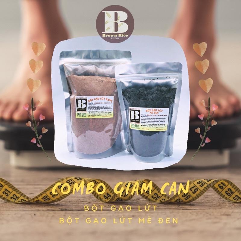 Combo Bột gạo lứt + Bột gạo lứt mè đen Brown Rice